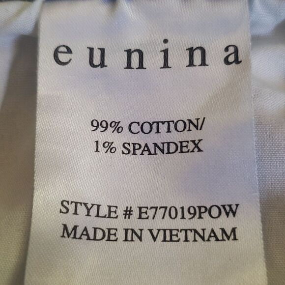 Eunina Jeans Women sz 11 High Rise Wide Leg Crop Blue Dawn - Picture 5 of 5